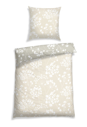 Parure de lit renforcé fleurs crème - SCHIESSER Home