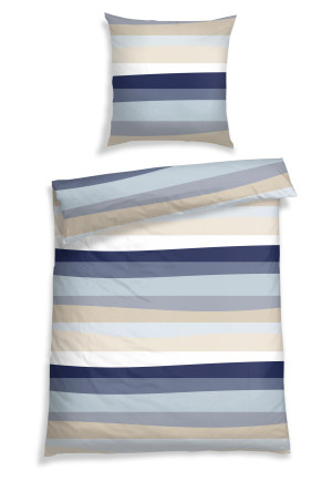 Parure de lit renforcé marine rayé - SCHIESSER Home