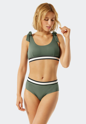 Haut de bikini brassière bonnets pouvant être retirés bretelles réglables kaki - California Dream