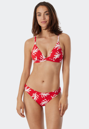 Haut de bikini triangle bonnets amovibles bretelles variables corail rouge - Mix & Match Coral Life