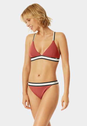 Bikini top a triangolo con coppe estraibili spalline regolabili color whisky - California Dream