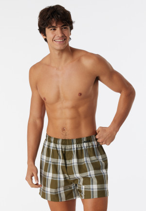 Confezione da 2 boxer in tessuto tramato in tinta unita a quadri, multicolore - Boxershorts Multipacks