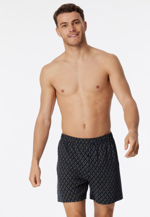 Boxershorts braungrau gemustert - Fine Interlock