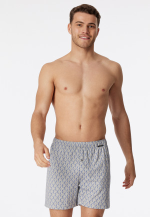 Boxer shorts indigo patterned - Fine Interlock