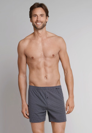 Boxer anthracite en jersey à motif blanc - Ebony