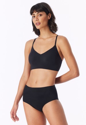 Bustier Microfaser herausnehmbare Pads schwarz - Invisible Soft