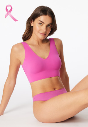 Bustier microfiber removable pads fuchsia - Invisible Soft