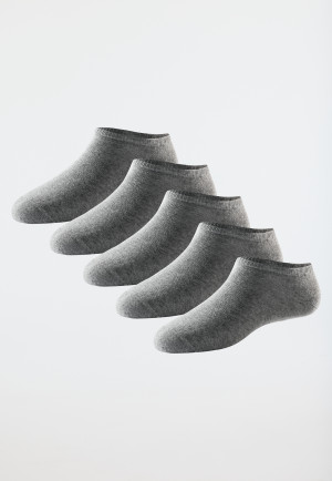 Socquettes pour femme lot de 5 stay fresh gris argenté chiné - Bluebird