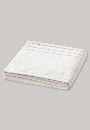 Serviette de douche texturée blanc crème 70 x 140 cm