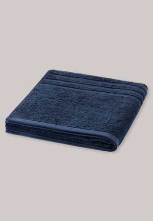 Serviette de douche 70 x 140 cm, texturée, bleu foncé