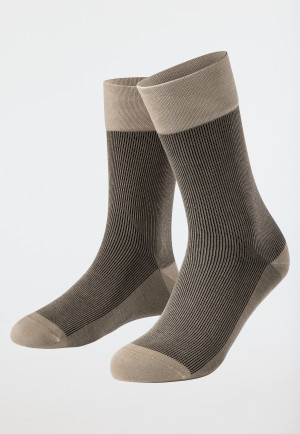 Men's socks mercerized cotton ribbed brown-gray - selected! premium