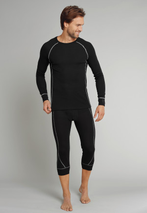 Hose 3/4-lang Thermowäsche extra warm schwarz - Sport Thermo Plus
