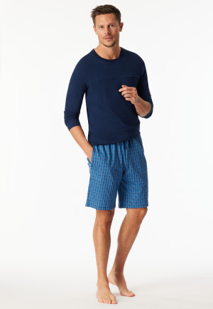 Hose kurz blau gemustert - Mix+Relax