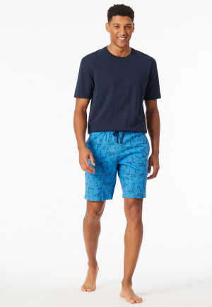 Pantaloni corti a fantasia indaco - Mix+ Relax