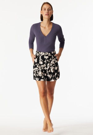Hose kurz Viskose-Webware Blumen multicolor  Mix+Relax