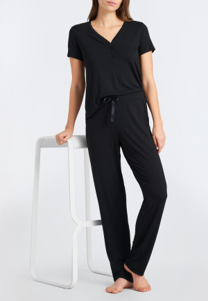 Pants long / extra-long modal black - Mix + Relax