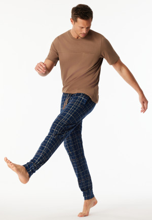 Hose lang Jersey Bündchen Karos multicolor - Mix+Relax