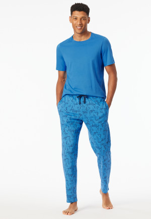 Pantaloni lunghi con stampa marittima indaco - Mix+ Relax
