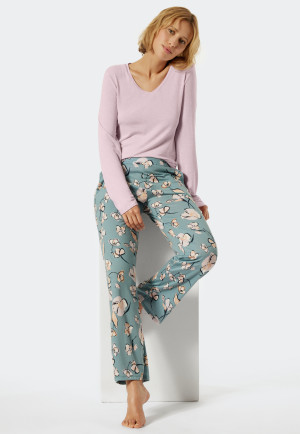 Pantaloni lunghi con tasche realizzati in modal e dotati di stampa floreale, multicolore - Mix+Relax
