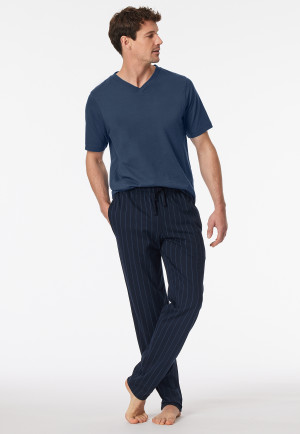 Pantalon long bleu nuit rayé - Mix+Relax