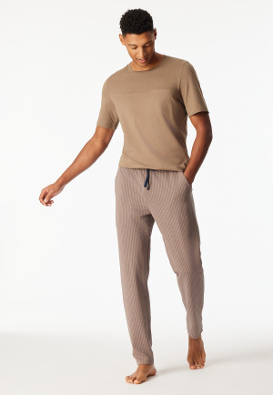 Hose lang Single Jersey Jacquard Streifen nougat - Mix+Relax