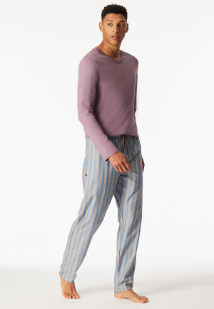 Hose lang Webware blau gestreift - Mix+Relax