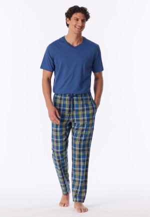 Pants long woven fabric olive chequered - Mix+Relax