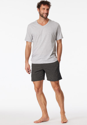 Long boxer shorts jersey black patterned - Mix & Relax