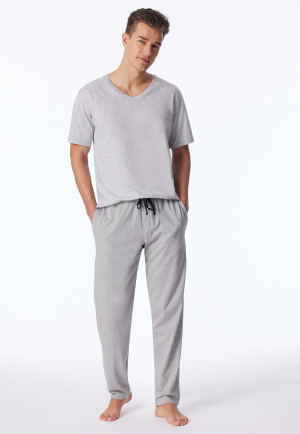 Loungehose lang Jersey grau-meliert - Mix+Relax