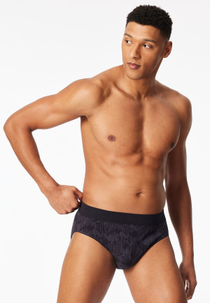 Slip mini con fantasia interlock in carbone - Fine Interlock