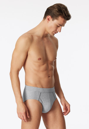 Mini briefs Organic Cotton piping gray melange - Comfort Fit