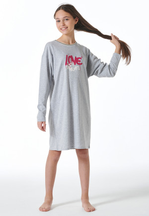 Camicia da notte manica lunga love grigio - Nightwear