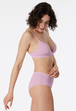 Panty a doppia costa in cotone organico rosa cipria - Pure Rib