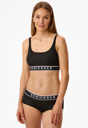 Culotte côtelé brossé coton bio noir - Pure Rib