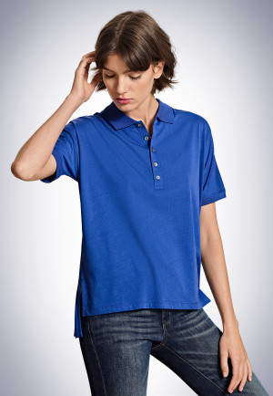 Polo a maniche corte color indaco - Revival Carla