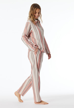 Pyjama lang Webware Streifen multicolor - Modern Nightwear