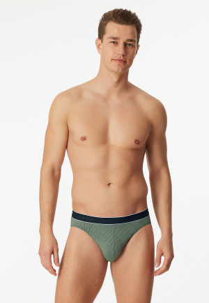 Slip Rio modal rayé vert foncé/blanc - Duality Function