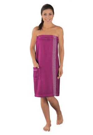 Asciugamano da sauna di colore fucsia con chiusura ad automatici - SCHIESSER Home