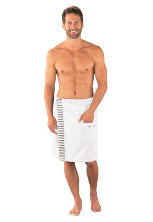 Asciugamano da sauna con bottoni automatici per taglie forti, bianco - SCHIESSER Home