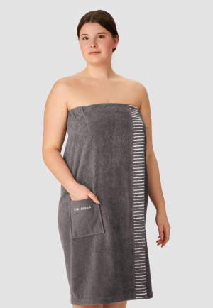 Serviette de sauna à boutons anthracite - SCHIESSER Home