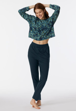 Pyjama 7/8 modal oversize bleu nuit - Modern Nightwear