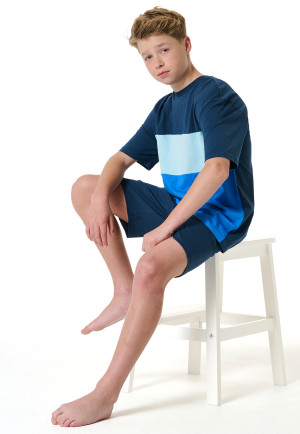 Short pyjamas Organic Cotton stripes aquarium - Nightwear