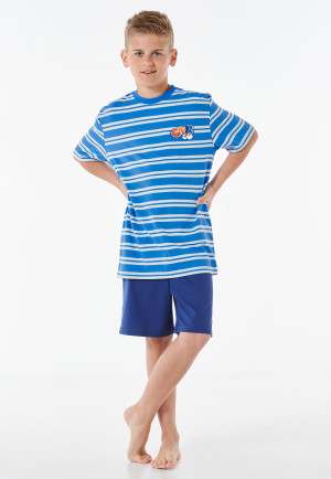 Pyjamas short Organic Cotton stripes blue - Nightwear