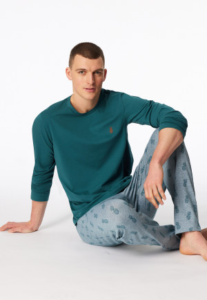 Long pyjamas pineapple green - 95/5