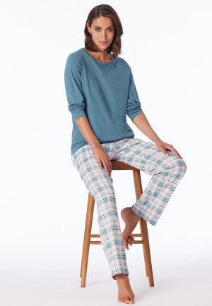 Schlafanzug lang blaugrau - Comfort Essentials