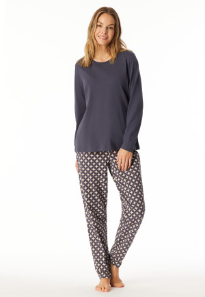 Pigiama lungo a fantasia grafite - Comfort Essentials