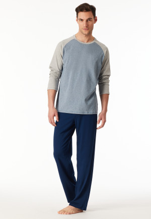 Schlafanzug lang dunkelblau - 95/5