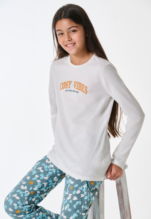Pyjamas long floral patterned off-white - Teens Nightwear