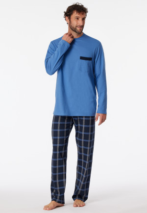 Pyjamas long Organic Cotton checks Atlantic Blue - Comfort Nightwear