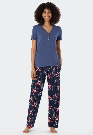 T-shirt à manches courtes Henley avec patte de boutonnage amiral - Mix+Relax